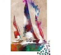 Sailing Sport Art 1000-Piece Puzzle for Adults, 52x38cm/1000pcs; Smooth White Card with Reduced Dust; Easy to Continue on Another Evening