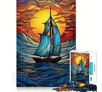 Sailing The Sea Abstract 1000 Pieces Jigsaw Puzzles for Teenagers Memory Upgrade Casual Relax Sharp Cut Art Display (38x26cm)