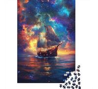 Sailing Through Stars Adult Jigsaw Puzzle, 1000 Pieces, 52x38cm/1000pcs, Smooth White Cardboard Pieces; for A Quiet Evening Project at Home