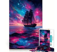 Sailing Through The Cosmos 1000 Piece Jigsaw Puzzles for Adults Teenagers Solid Logic Toy Quiet Fun Precision Cut Santa Wish Pick (50x75cm)