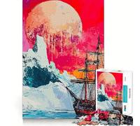 Sailing Under A Crimson Moon Jigsaw Puzzles 1000 Pieces for Teenagers Logic Game Warm Time Precise Cut Art Collection Piece (38x52cm)
