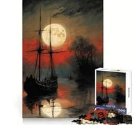 Sailing Under The Full Moon Jigsaw Puzzle for Teenagers 1000 Pieces Mind Game Toy Relaxed Mind Neat Cut (50x75cm)