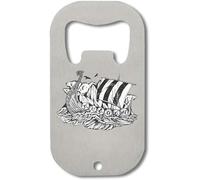Sailing Viking Ship Minimalistic Sketch Stainless Steel Bottle Opener Silver