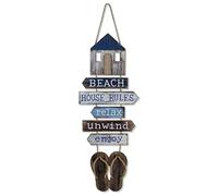 SAILINGSTORY Beach Wall Decor Nautical Coastal Hanging Wall Plaque Flip Flop Sign