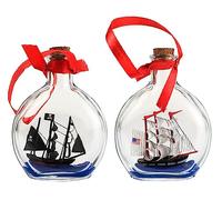 SAILINGSTORY Ship in a Bottle Ship Model Nautical Ornaments Set of 2