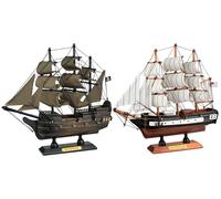 SAILINGSTORY Wooden Model Ships Pirate Ship Model Black Pearl, USS Constitution