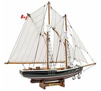 SAILINGSTORY Wooden Sailboat Model Ship Bluenose 1/110 Scale Replica Schooner Sailboat Decor Small