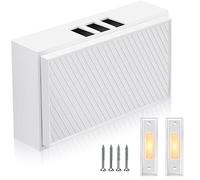 Saillong Wired Doorbell Chime with 2 Lighted Push Buttons, 16V 10VA Two Sounds Front and Rear Hardwire Door Bell Kit for Home Wall Inside, Compatible with Most Brand Doorbells(White, Yellow)