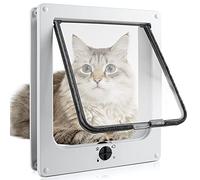 Sailnovo Cat and small dog hatch with 4 way closure, easy to install, with telescopic frame, flap flap, 25 x 29 x 5.5 cm