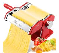 Sailnovo Pasta Machine Maker, 180 Aluminum Alloy Pasta Roller with 9 Adjustable Thickness Settings and 2 Cutter, Manual Pasta Machines Perfect for Spaghetti, Fettuccini, Lasagna, or Dumpling (Red)