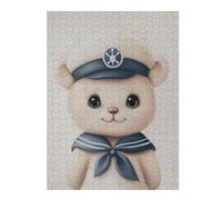 Sailor Bear Nursery Boy Themed Wooden Jigsaw Puzzle for Adults, 500 PCS