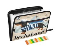 Sailor Dachshund Expanding File Folder A4,13 Pockets File Organiser, Paperwork A4 Plastic Wallet Document Storage Expander for School,Office and Home