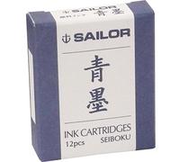 Sailor Fountain Pen Sei-Boku Ink Cartridge - blue-black - Pack of 12