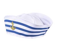 Sailor Hat - Classic Navy Sailor Hat | Stylish Blue Sail WITH Classic Nautical Design | Captain SailLor Costume Accessory For Parties, And Nautical Events