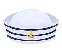 Sailor Hat Navy Yacht Blue Captain Hat with White Sail Hat for Costume Accessory Adult Baby Women Kid (Simple Style)