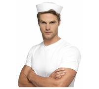 Sailor Hat White Navy Sailor Cap Fancy Dress Costume Accessory Adult