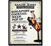 Sailor Jerry Cocktails Metal Sign Vintage Bar Decor Sailor Jerry Tattoo Parlour Posters Room Club Wall Decor Plaque 6x8 Inches