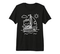 Sailor Kawaii Cat Sailing Wingsails Premium T-Shirt