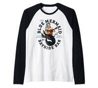 Sailor Mermaid Tattoo Guitar Playing Dive Bar Music Pinup Raglan Baseball Tee