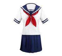 Sailor Moon JK Cosplay Uniform - Navy Blue Dress w/ Bow Tie, Socks & Pleated Skirt - Classic JK School Girls Anime Cosplay Set