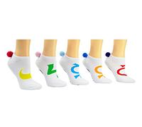 Sailor Moon Pom Pom Socks (5 Pair) - Women's Cosplay Lowcut Socks - Fits Shoe Size: 4-10 (Ladies)