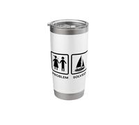 Sailor Problem Solved Skipper Seaside Sailboat Yacht Captain Stainless Steel Insulated Tumbler