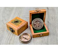 Sailor’s Art Australian Brass Compass for Travellers, 2” Christian Gifts for Men, Confirmation Gifts, Baptism, Catholic Gifts, Easter, Birthday, Graduation Gifts, Gifts for Teen Age, with Wooden Box