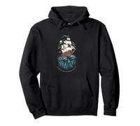 Sailor Struggle Faith Over Storms Tall Ship Art Pullover Hoodie