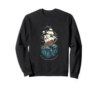 Sailor Struggle Faith Over Storms Tall Ship Art Sweatshirt