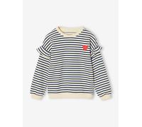 Sailor-type Sweatshirt with Ruffles on the Sleeves, for Girls navy blue