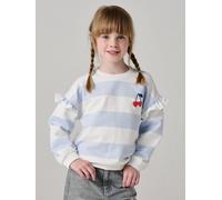 Sailor-type Sweatshirt with Ruffles on the Sleeves, for Girls pale blue