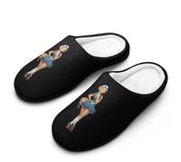 Sailor1 Pinup Men's Cozy Cotton Slippers with Memory Foam Lightweight Anti-skid House Shoes for Indoor Outdoor