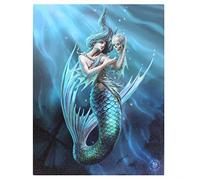 Sailors Ruin - Mermaid/Siren Holding A Skull by Artist Anne Stokes - Canvas Picture on Frame Wall Plaque / Wall Art