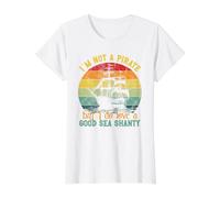 Sailors Sea Shanty Singing Ship Adventures Value Graphic T-Shirt, Women, White, S