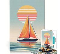 Sailor's Sunset Jigsaw Puzzles 1000 Pieces for Teenagers Raise Memory Easy Leisure Clean Edge Xmas Surprise (38x52cm)