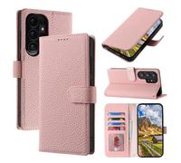 SailorTech Case for Samsung Galaxy S26 Ultra Genuine Leather Case with Card Holder, Flip Folio Wallet Case with Card Slots, Kickstand Phone Case for Samsung S26 Ultra Purse Case - Pink