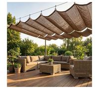 Sails Cover,Retractable Roman Sail Shade, UV Resistant Sun Protection Canopy Cover with Mounting Kit for Pergola, Porch, Terrace Garden