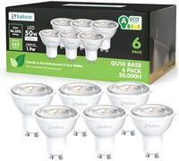 Sailsco Class A GU10 LED Bulbs Neutral White 4000K 1.9W 345lm,Energy Saving GU10 Spotlight Bulbs,50W Incandescent Spot Light Bulbs Equivalent,No Flickering,Non-Dimmable,6 Pack