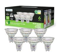 sailsco Energy Class A GU10 LED Warm White Lamp, 1.9 W 345 LM 2700 K Warm White GU10 Spot Energy Saving Bulb, 50 W Bulb Replaces, 36 Degree Beam Angle G10 Bulb, Not Dimmable Bulb, Glass, Pack of 6