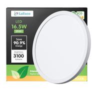 sailsco Flat LED Ceiling Light 16.5 W 4000 K 3100 LM,IP44 Waterproof, Energy Saving Round White Ceiling Light for Bathroom, Kitchen, Hallway, Bedroom, Bcon, Living Room, Cellar, Non-Dimmable, Diameter