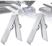 SAILUN 2 Pcs Foldable Loading Ramp, Heavy Duty Folding Ramps Motorcycles Loading Ramp Portable Galvanised Steel Loading Ramps for Motorcycle, Car, Bike (Silver)