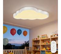 SAILUN 48W Dimmable Ceiling Light,Creative Cloud Shape LED, Ceiling Lamp Ultra Slim Kids Bedroom Lamp, Acrylic IP44 with Remote Control,Nursery Night Light