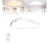 SAILUN 48W Dimmable Creative Cloud Shape LED Ceiling Light Acrylic IP44 with Remote Control, Ceiling Lamp Ultra Slim Kids Bedroom Lamp, Nursery Night Light