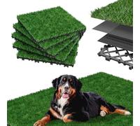 SAILUN Artificial Grass Tiles,30x30cm Interlocking Deck Tiles with 4cm Thickness & Anti-Slip Rubber Base,UV Resistant & Pet Friendly Click-Lock Lawn Flooring for Balcony GardenPatio,11 Pieces / 1 ㎡