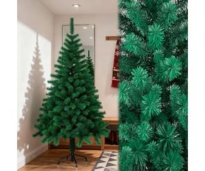 SAILUN Christmas Tree, Lush PVC Realistic Artificial Xmas Tree With Metal Stand, Artificial Tree (Diameter Approx. 140 cm), Christmas Decoration, Green, 210 cm