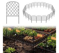 SAILUN Decorative Garden Fence Panels 10pcs, Rustproof Metal Border Edging, Plug-in Fence for Garden & Flower Bed, Modular Animal Fence, Type A - Diamond