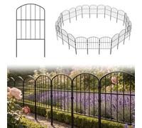 SAILUN Decorative Garden Fence Panels 25pcs, Rustproof Metal Border Edging, Plug-in Fence for Garden & Flower Bed, Modular Animal Fence, Type D - Arched