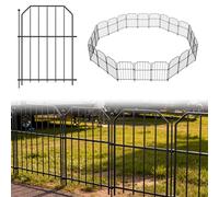 SAILUN Decorative Garden Fence Panels 25pcs, Rustproof Metal Border Edging, Plug-in Fence for Garden & Flower Bed, Modular Animal Fence, Type C - Angled