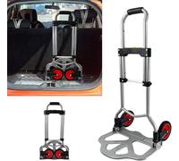 SAILUN Folding Hand Truck Heavy Duty Foldable Trolley On Wheels Sack Truck 60KG Load Capacity With Extendable Handle for Deliveries, Removals, Transport, Camping