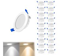 SAILUN LED Recessed Ceiling Lights 230V 5W, Ultra Slim Downlights Ceiling Spot Lights 450lm, Cool White 2700-3200K, IP21 Spotlights for Living Room, Bedroom, Hallway, 20 Pack
